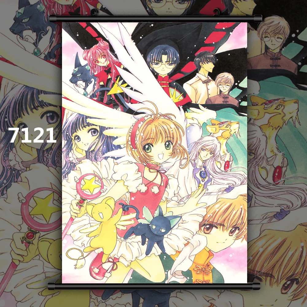 Карта Captor Sakura Kinomoto Syaoran Tomoyo Аниме Манга настенный плакат свиток C - Цвет: 7121