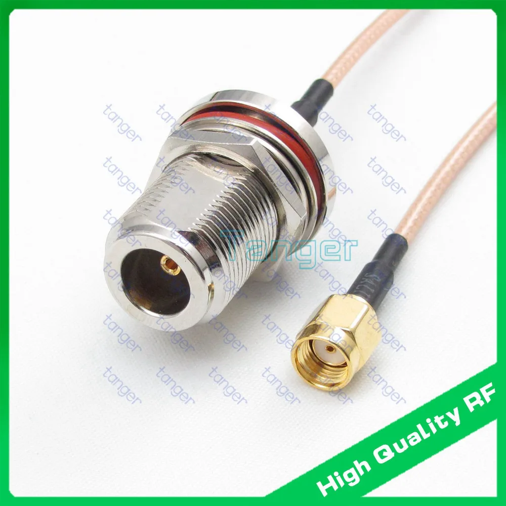 

Tanger N female jack waterproof with nut to RP-SMA male connector RG316 RF Coaxial Pigtail Jumper LOW Loss cable 20inch 50cm