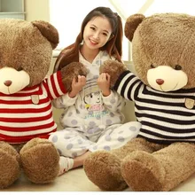 Огромный 120 см плюшевый медведь в свитере, тапочки в виде медвежонка; Цвет Коричневый, плюшевые игрушки, подушка, подарок на день рождения t6894