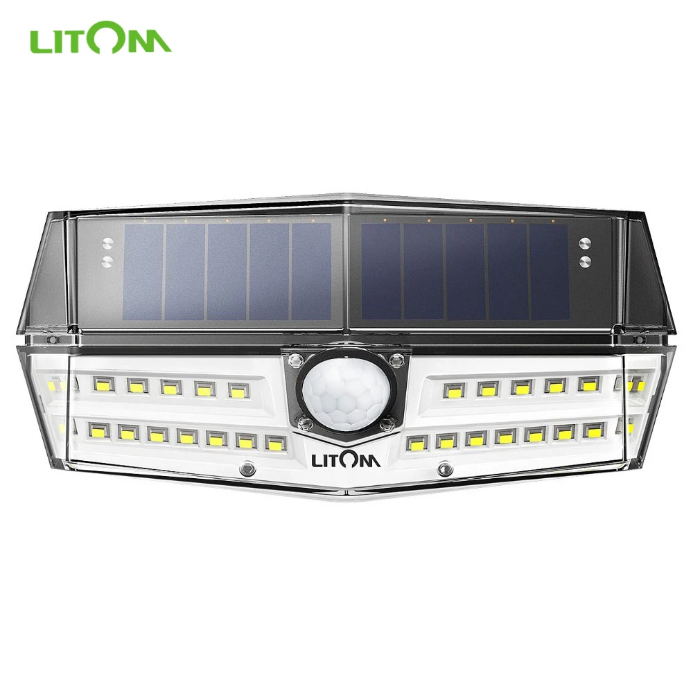 

LITOM 30 LED Solar Light Outdoor Garden Super Bright Motion Sensor IP66 Waterproof Wide Lighting Range Wall Lamp Luces Solares