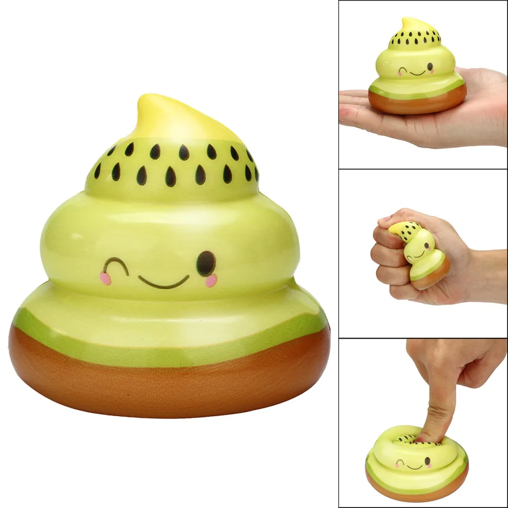 Squeeze мягкий кавайный киви Фрукты Poo медленно поднимающийся крем Ароматические игрушки для снятия стресса Забавный подарок Z0325 - Цвет: Фиолетовый