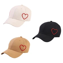 Повседневная бейсбольная кепка в стиле сердца с бантом, вышитым солнцезащитным козырьком из хлопка, головной убор, спортивная одежда для улицы для влюбленных