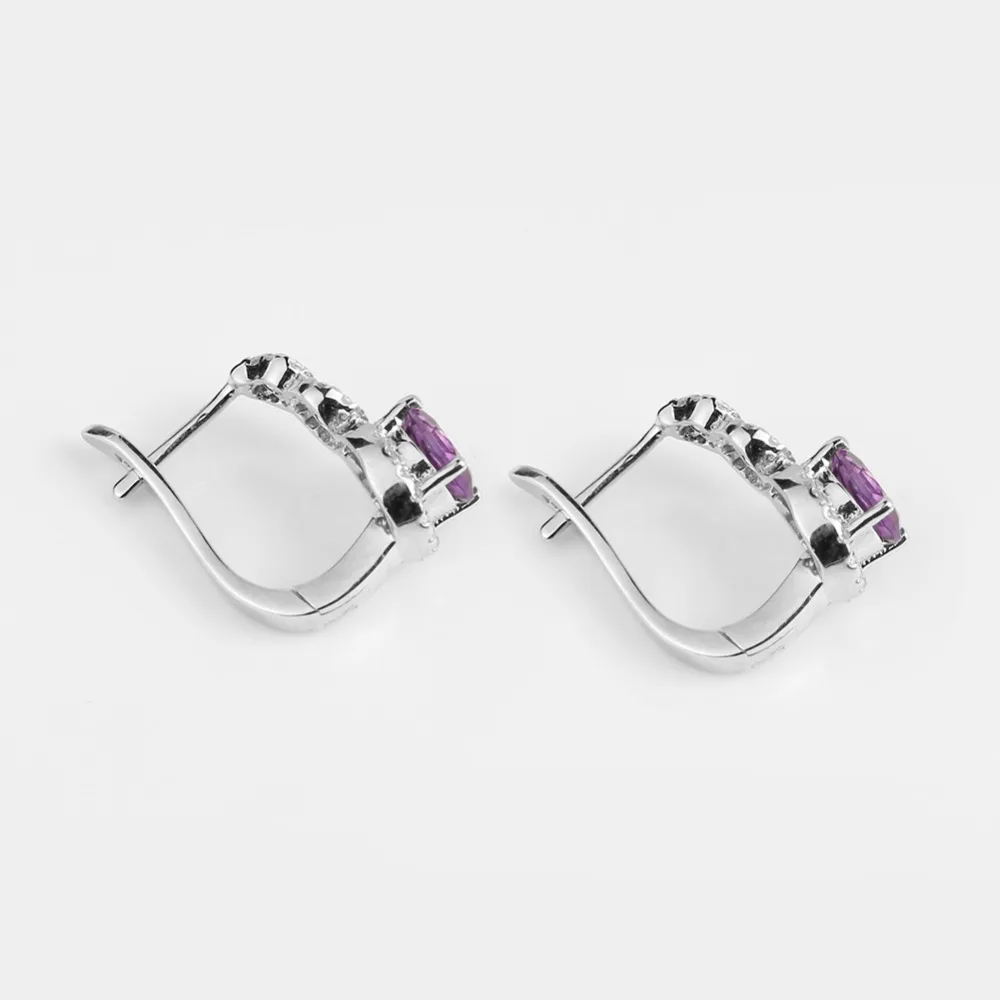 GEM'S BALLET 2.98ct Романтический натуральный аметистовый драгоченный камень наборы 925 пробы серебряные фиолетовые серьги кольцо ювелирный набор для женщин