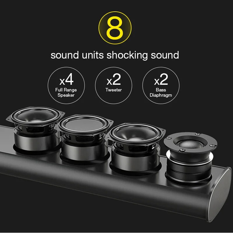 Q9 + S2 звуковая система домашнего кинотеатра Саундбар ТВ 60 Вт Bluetooth динамик