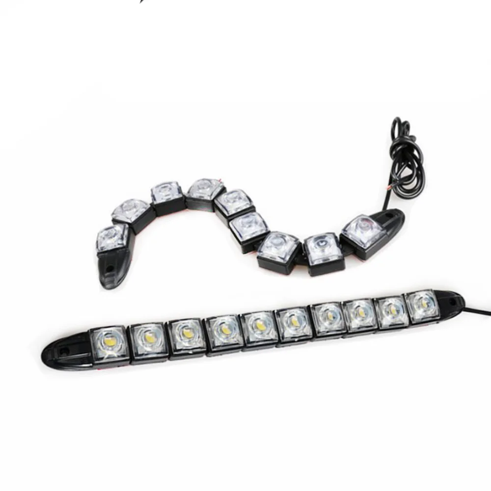 

DJSona 1pcs Car Flexible LED Strip Auto Daytime Running Light DRL Driving Light Car Daylight Fog Lamp 12V Signal Lamp White Ice