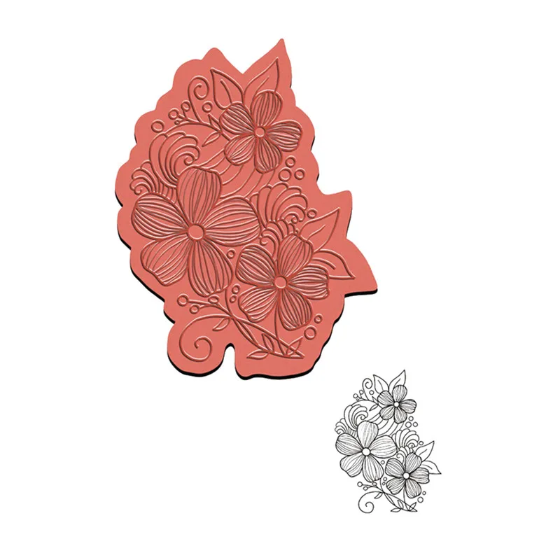 

Naifumodo 14*14mm Plant Flowers Background Clear Stamps for Craft Dies Scrapbooking Card Making Album Embossing Crafts Paper New