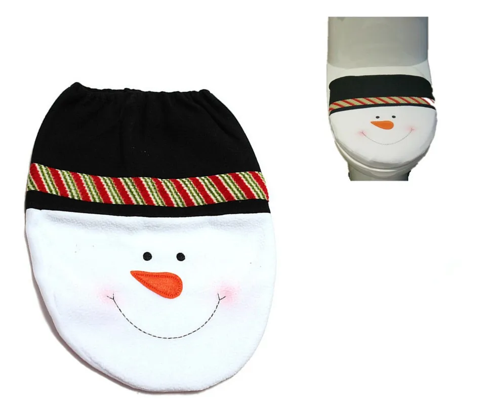 3 Style Choice 1 Pc Snowman Toilet Seat Cover Cute Bathroom Toilet Lid New Year Xmas Christmas Decoration