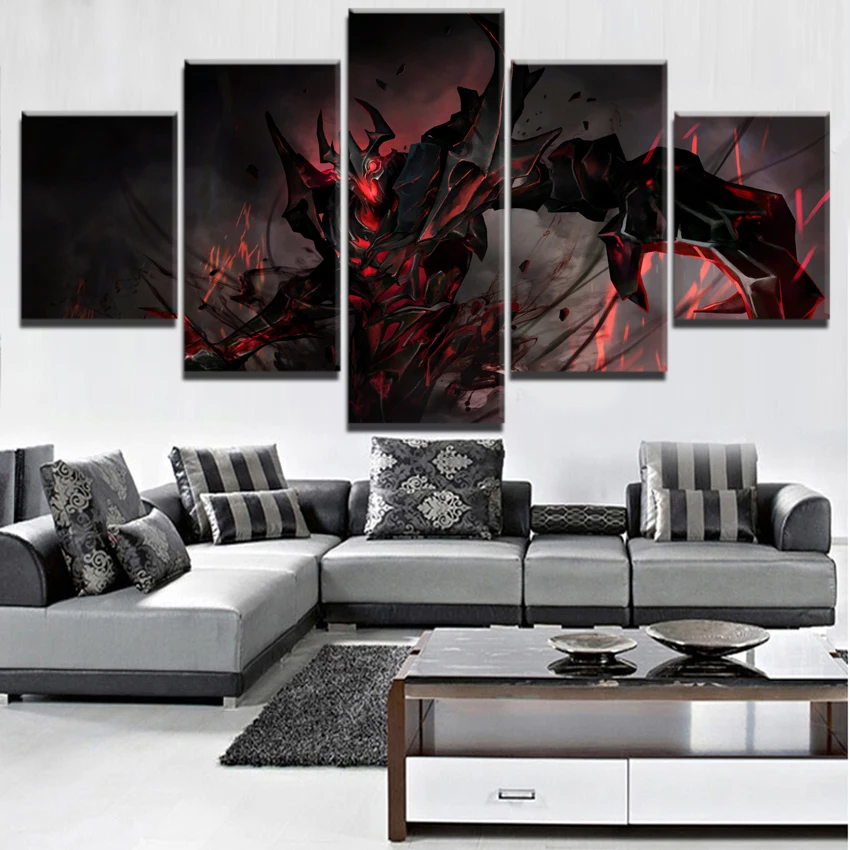  Canvas Poster HD Printed Living Room Decoration Frameworks 5 Pieces DotA 2 Shadow Fiend Game Painti