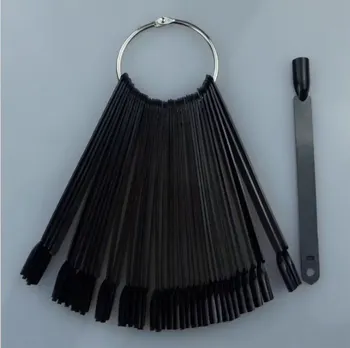 

50Pcs Nail Art Tips Sticks Polishing Gel Showing Tools Transparent/Natural False Nails Display Fan Board Stick 200sets