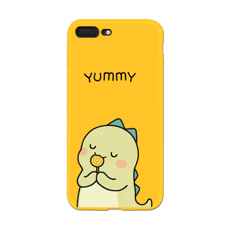 

Phone Case For iPhone 6 6s 7 8 Plus X XR XS Max Cute Cartoon Letter Dinosaur Smiley Face Soft TPU For iPhone 5 5S SE Cover Coque