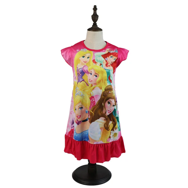Летнее Ночное платье принцессы; Детская домашняя одежда; Пижама с русалочкой; детская ночная рубашка с рисунком Белоснежки; одежда для сна для девочек; халат