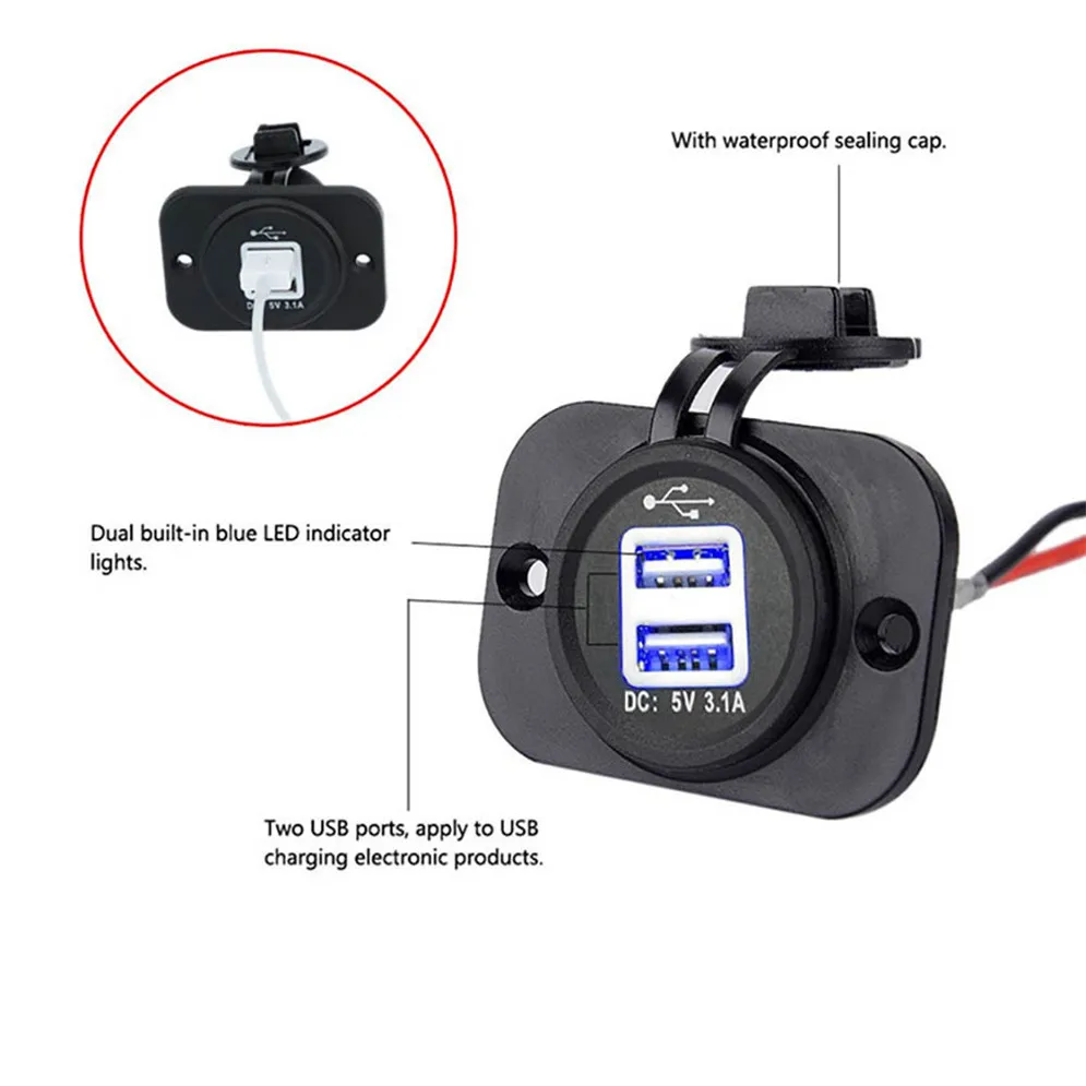 CARPRIE дропшиппинг 3.1A Водонепроницаемый двойной USB порт зарядное устройство розетка 12 В светодиодный для мотоцикла автомобиля