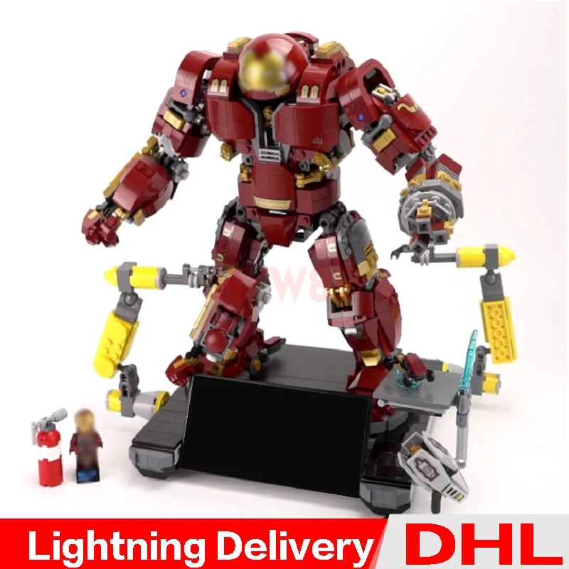 

LP 07101 marvel Super Hero Kits The 76105 Iron Man Anti Hulk Mech Set Kid lepinings Toys Building Bricks Blocks Model Gifts