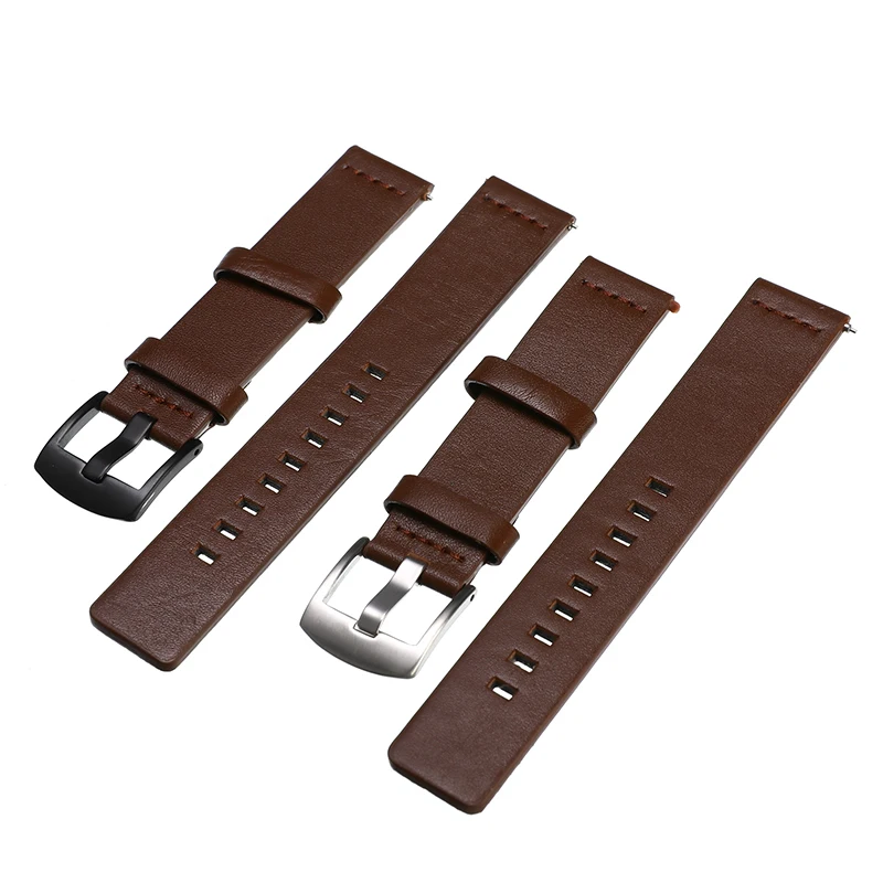 

Leather Watchstrap For Smart Watch 18mm 20mm 22mm 24mm Quick Release Watch Strap Watchband Bracelet With Steel Clasp Buckle