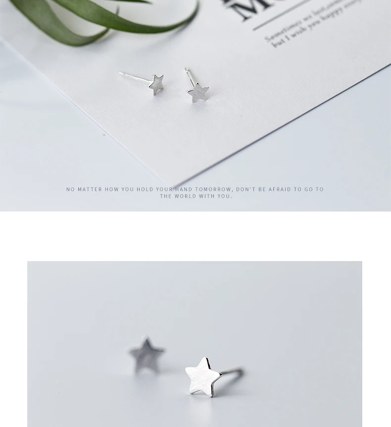 MloveAcc 925 пробы серебряные милые крошечная звезда серьги-гвоздики для женщин модные девушки серебряные серьги подарок