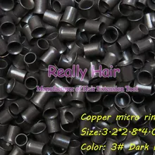 3,2*2,8*4,0 мм 3# темно-коричневый 1000 шт медные развальцованные кольца легко замки/медная трубка микро Ссылка/Кольцо/бусина для наращивания волос