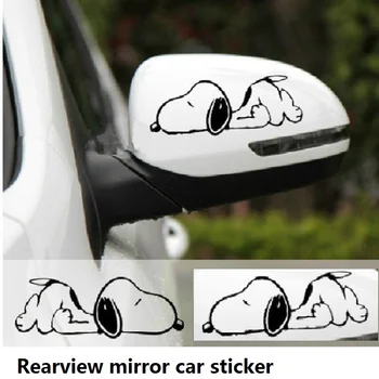 

2pair/lot 10*4cm Cute cartoon puppy funny dog car sticker rearview mirror reversing waterproof car stiyling