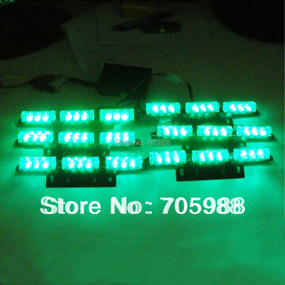 

6*9  LED Emergency light strob light flash lights GREEN COLOR