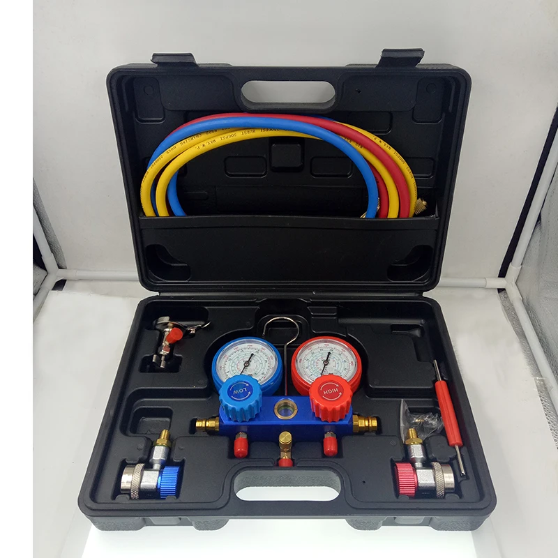 

Refrigeration Air Conditioning Manifold Gauge Refrigeration Kit AC Diagnostic Tool Air Conditioning Repair Fluorine Filling Tool