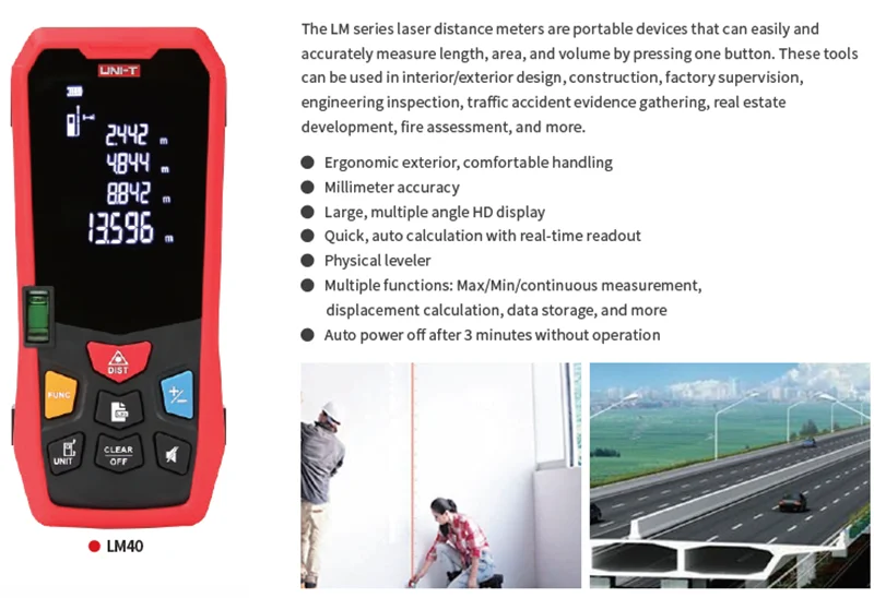 UNI-T лм серии лазерный дальномер; LM40/LM50/LM60/LM80/LM100/LM120/lm150лазерный дальномер/Лазерная электронная линейка