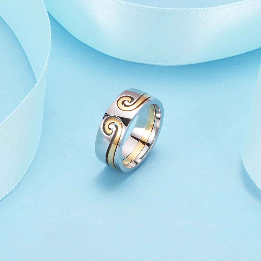 Best Selling Monkey King Gold And Silver Color Couple Rings 2 In 1 Rings Classic Design For Lovers' Valentine's Day present