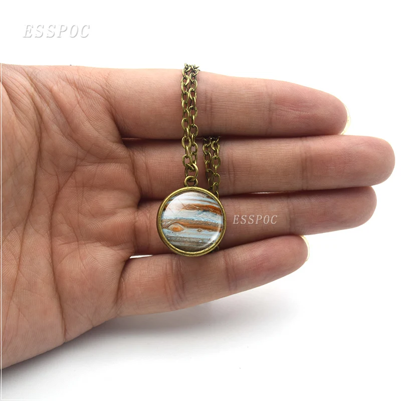 

Eight Planets Necklace Mercury Venus Earth Mars Jupiter Saturn Uranus Neptune Double Sided Glass Ball Pendant For Women Jewelry