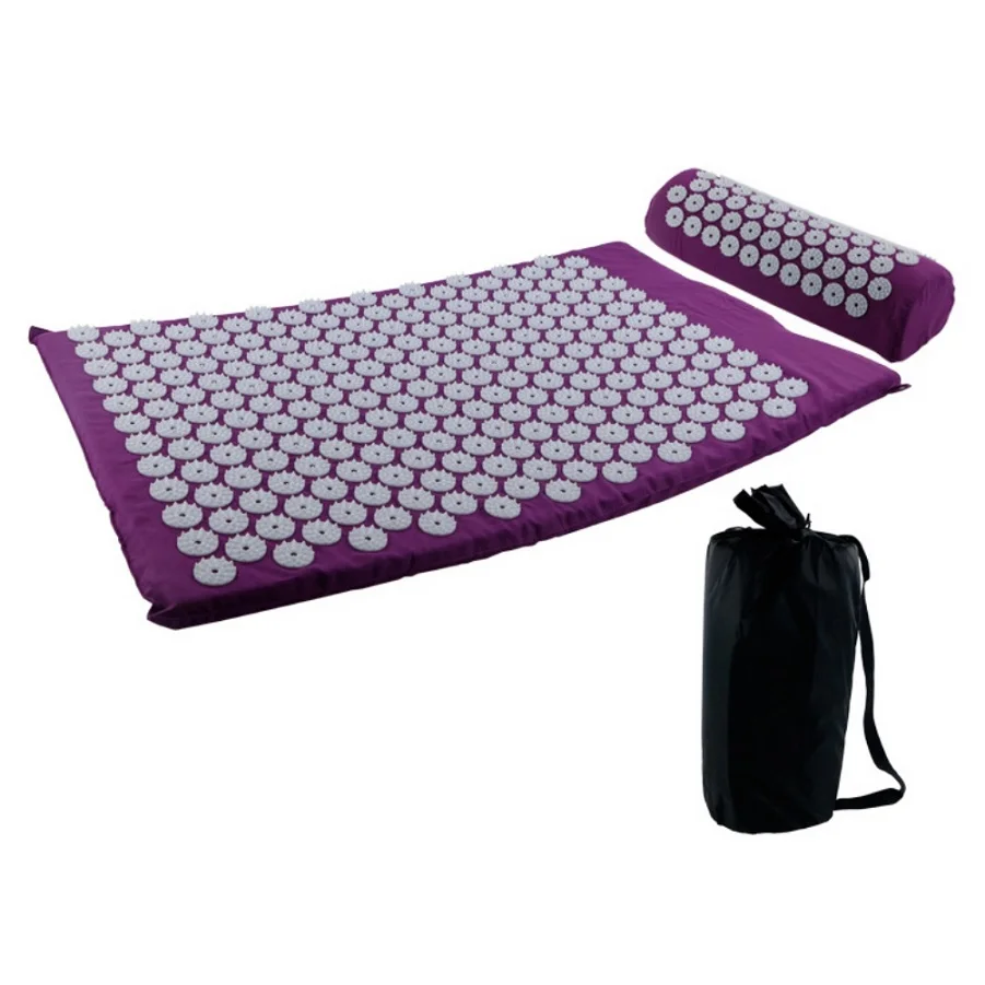 Массажные коврики для йоги, массажные подушки, комплекты для иглоукалывания, облегчающие стресс, боль в спине, акупрессурный коврик/подушка, шип-шип - Цвет: Фиолетовый