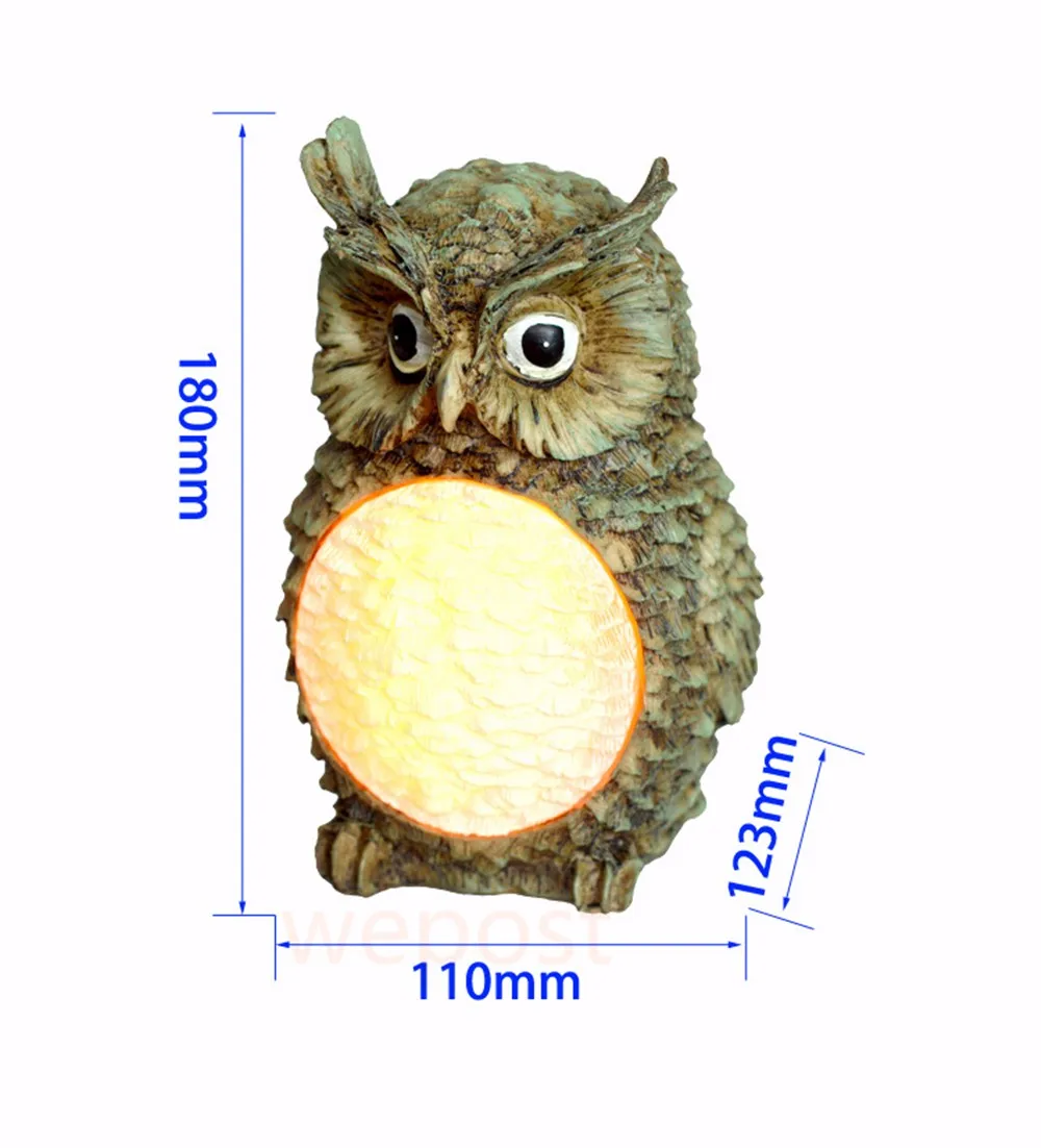 Милый сова-светильник водонепроницаемый открытый сад двора декоративные птицы лампы вечерние клубный Декор свет