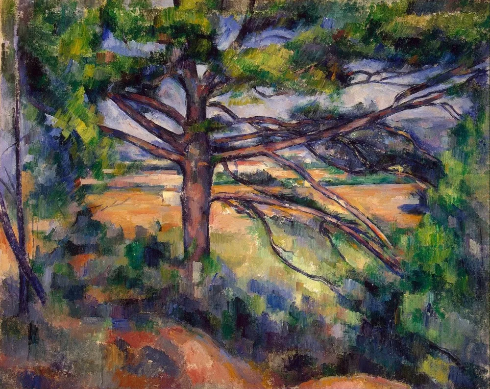 

100% hand made Oil Painting Reproduction on linen canvas,large-pine-and-red-earth-1895 by paul Cezanne,landscape oil painting