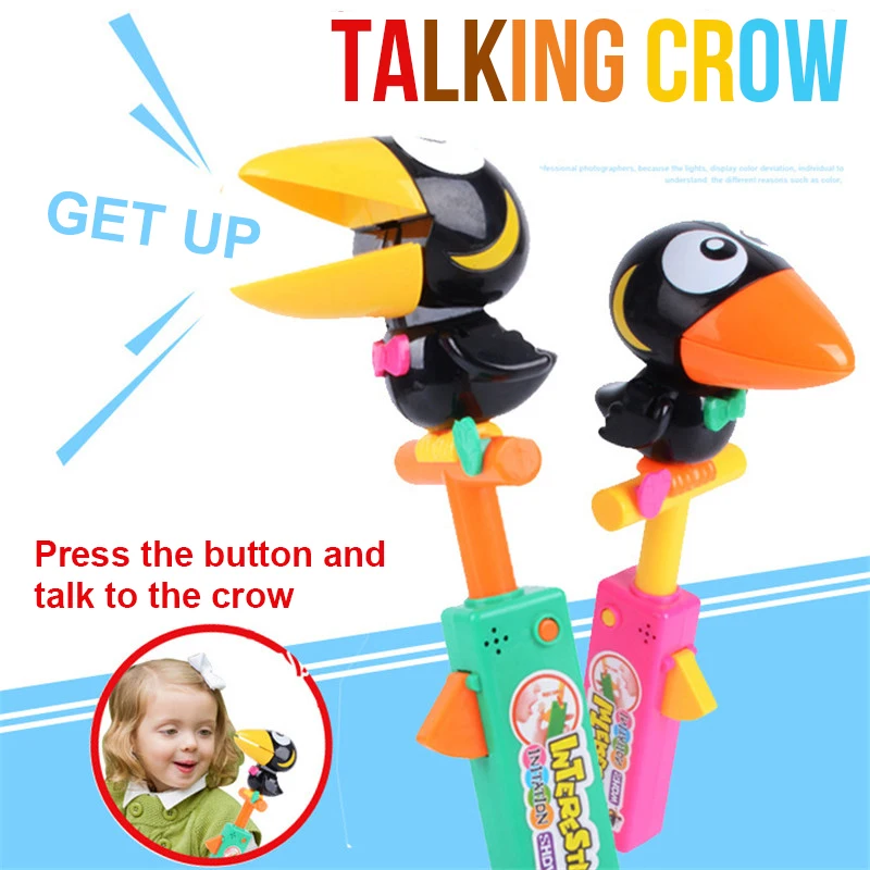 1PC Electronic Pets Smart Talking Bird Crow Kid Toy Recording Toucan Voice Child Doll Imitation Show Interesting Gift For Fun