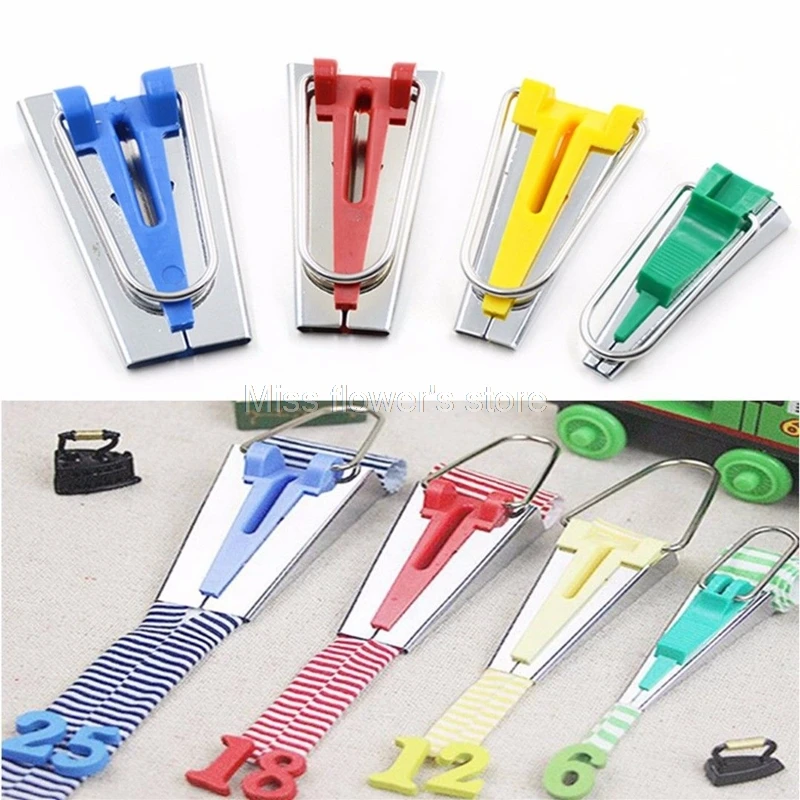 

Set of 4 Size Fabric Bias Tape Maker Tool Sewing Quilting 6mm 12mm 18mm 25mm Set