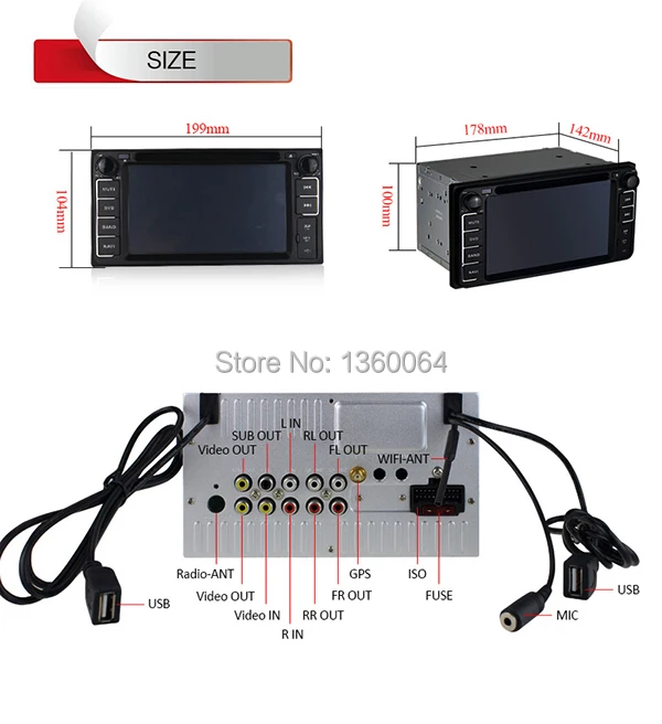 Top Quad Core Android 5.1.1 Car DVD GPS Radio for Toyota Universal Fortuner RAV4 Hilux Vios Camry Prado Corolla Land Cruiser Wifi 3G 5