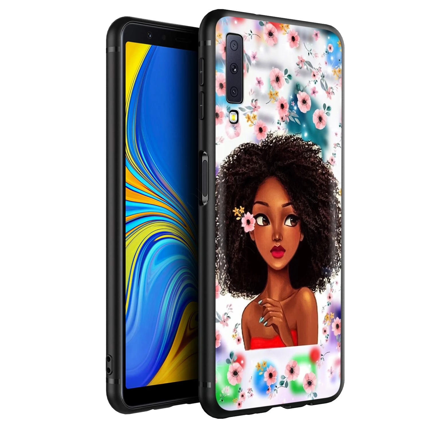 Черный волшебный девушка меланин Poppin чехол для Samsung Galaxy J6 A9 A8 A7 A70 A6 A5 A50 A40 A30 A3 A10 A51