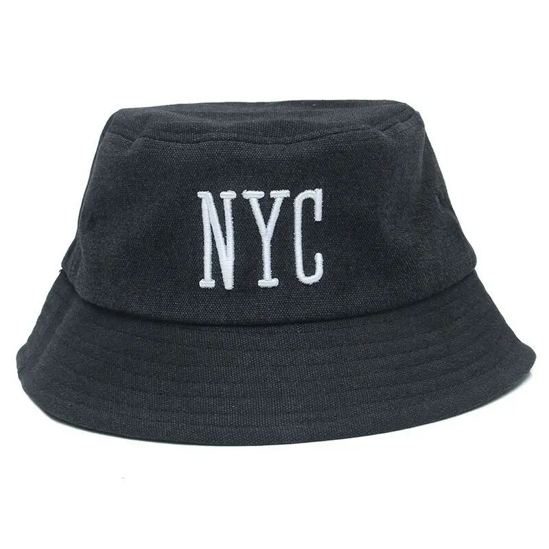 2018 Bucket Hat Mens Panama Fishing Hat Embroidery Nyc Fisherman Hats for Women Men Bob Hat