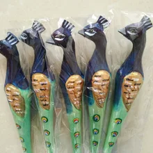 Рекламная Высококачественная деревянная шариковая ручка Павлин липа peafowl туристическая подарочная ручка
