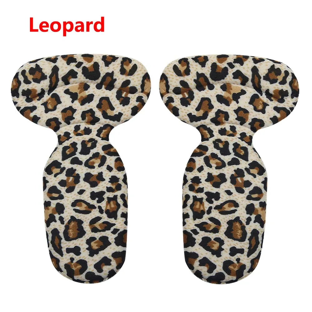 1/2 пар Новые женские модные Т-образные силиконовые Нескользящие удобные протекторы для ног туфли с вкладышем стельки - Цвет: 1Pair Leopard