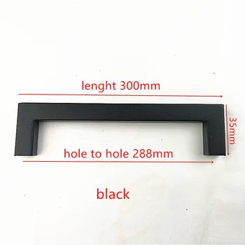 

hole spacing 288mm 12*12mm Matt Black Cabinet Handle Square Bar Stainless Steel Kitchen Door Knob Furniture Drawer Pull