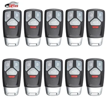 

KEYECU 10 Pcs/lot New Replacement Smart Remote Car Key Shell Case Fob 4 Button for Audi TT A4 A5 S4 S5 Q7 SQ7 2017- UP