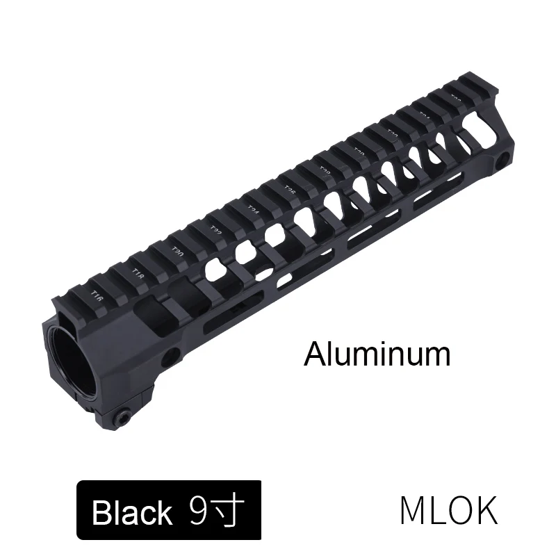 Охотничий Тактический Страйкбол AR-15 M4 Handguard Carbine 9 12 дюймов свободный поплавок Quad рельсовый прицел Монтажные Аксессуары для винтовки - Цвет: 9 inch Black M-lok