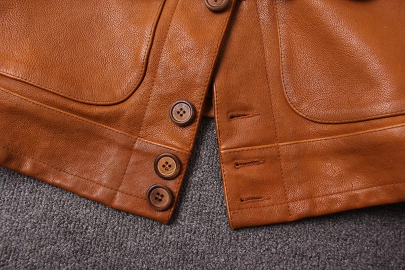 Распродажа для Мужчин Весенняя мода крупного рогатого скота кожа Винтаж дизайн куртка в байкерском стиле