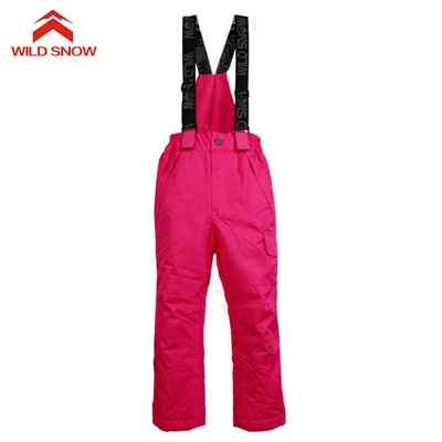Лыжный костюм для мальчиков и девочек, ветрозащитная зимняя куртка и штаны, зимняя спортивная детская утепленная одежда, 3 цвета, T-6 - Цвет: pink pants