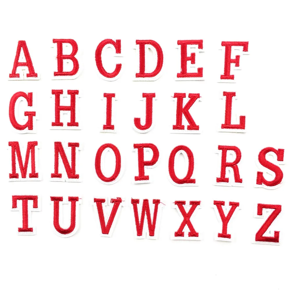 4.5cm Red Alphabet Letters Iron on Patches Crafts Sew on patch Applique