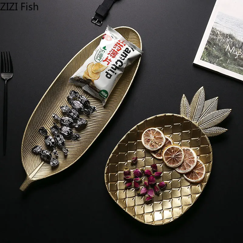 

Nordic Style Leaf Shape Resin Tray Dinner Plate Coffee Tea Tray Fruit Bread Food Dessert Breakfast Plate