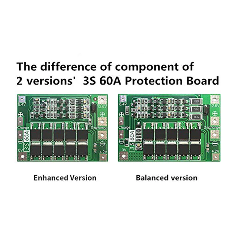 3S 60A Bms Board 11.1V 12.6V 18650 Li-Ion Lithium Battery Protection Board Enhanced Version #8 3S 60A Bms Board 11.1V 12.6V 18650 Li-Ion Lithium Battery Protection Board Enhanced Version #8