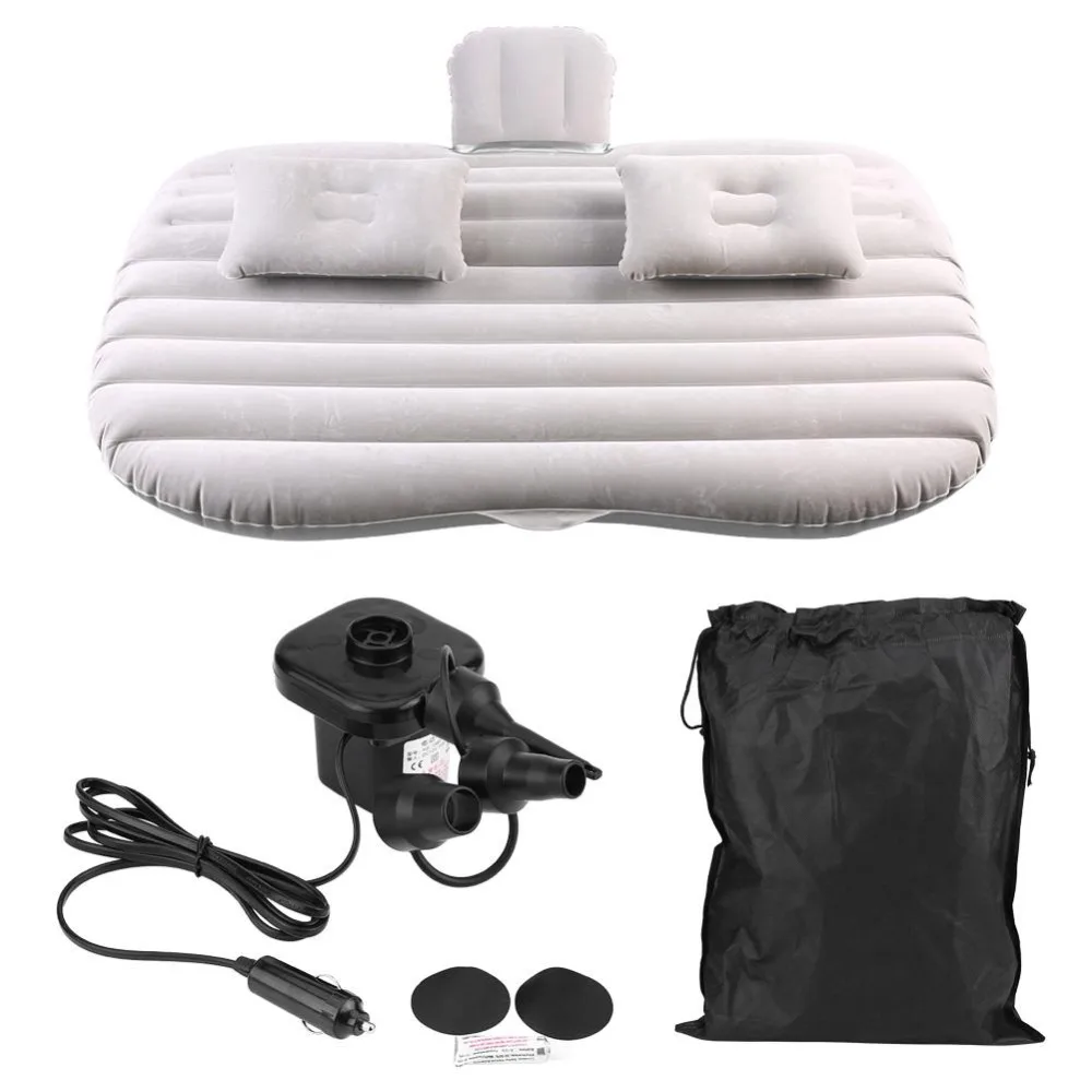Надувная кровать на заднем сиденье для автомобиля, матрас для отдыха, сна, путешествий, кемпинга, черный и серебристый, серый