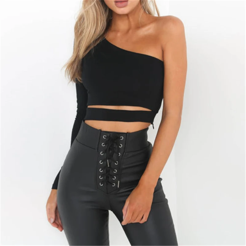 Fashion Women Summer Long Sleeve T Shirt Off Shoulder Beach Party Top T