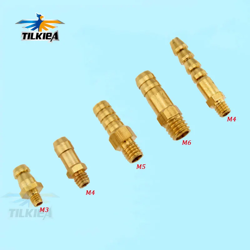 

Rc Boat Brass Water cooling faucet M3 M4 M5 M6 Thread Water Nipples Fuel Nozzles For Methanol Gasoline Boat 2pcs