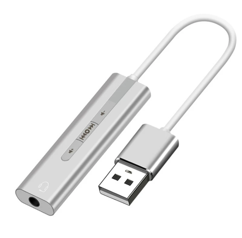 

USB Type A To 3.5 mm Stereo Jack Headset Audio Adapter Cable External Sound Card