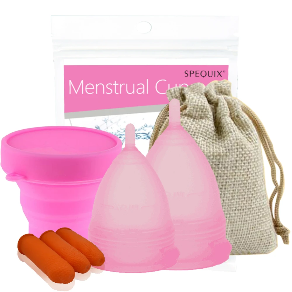 Silicone Menstrual Cups+Sterilizer Cups Womens Period 100 Medical Soft Reusablein Feminine