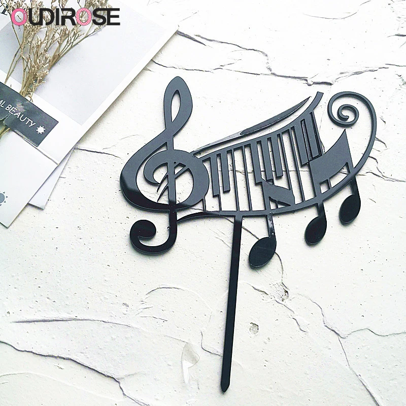 Creative Music Festival Acrylic Musical Note Cake Topper Happy